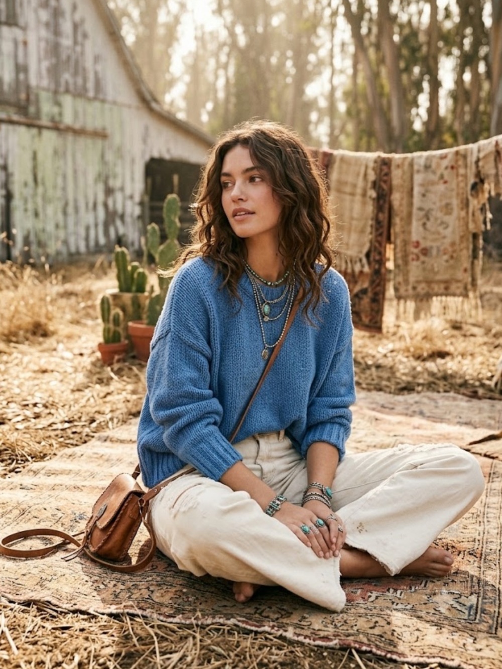 aerie Blue Knit Pullover